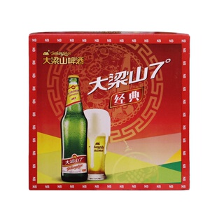 宁波味道大梁山啤酒7度经典淡啤黄啤418ml*12瓶装整箱休闲宴请酒