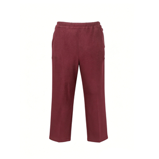 美丽客栈大码女装新年酒红色加绒直筒裤2026新款今年流行爆款裤子