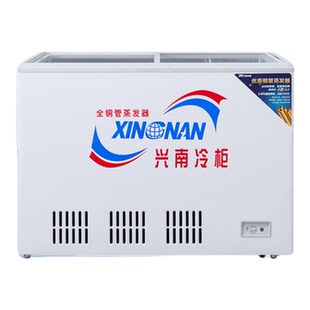 兴南冷柜铜管卧式急冻冰柜商用双温玻璃冰箱WDG-190/228/278/318