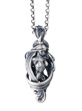 男士项链复古INS礼物银吊坠