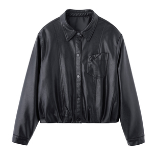 欧货皮衣外套女2025春秋新短款高级感韩版复古港风PU夹克上衣干练