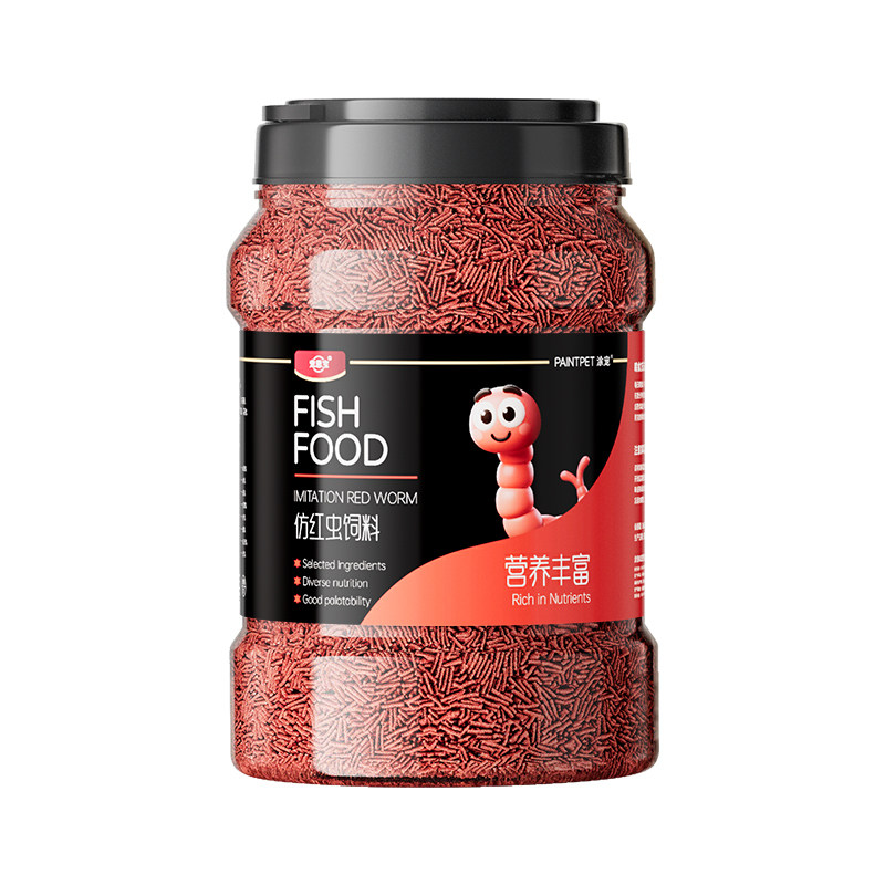 仿生红虫鱼食观赏鱼饲料高蛋白热带鱼食鱼颗粒型缓沉通用小型鱼粮