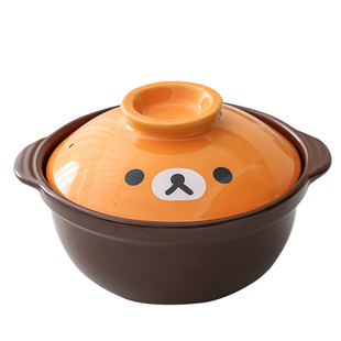 小熊砂锅炖锅家用小砂锅迷你可爱小号燃气耐高温单人煲仔饭专用锅
