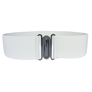 6CM松紧腰带简约百搭女宽黑白色腰封弹力束腰百搭皮带羽绒服裙带