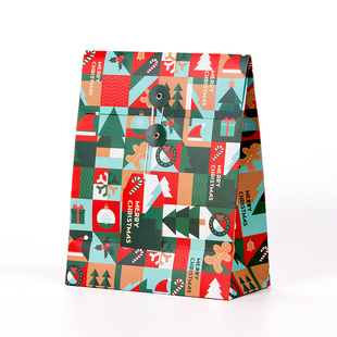圣诞礼品袋礼物包装围巾礼盒创意纸袋礼物袋定制手提袋红色圣诞节