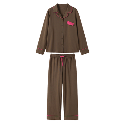 AR撞色线条纯色家居服套装