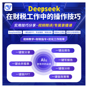 DeepSeek在财务工作中的实战应用视频网课程培训会计财税AI企业报告分析报表生成问题实用教程书籍指南从入门到精通导手册一本通录