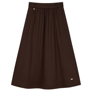 TeenieWeenie小熊女装半身裙秋冬季新款复古时髦优雅时尚喇叭长裙