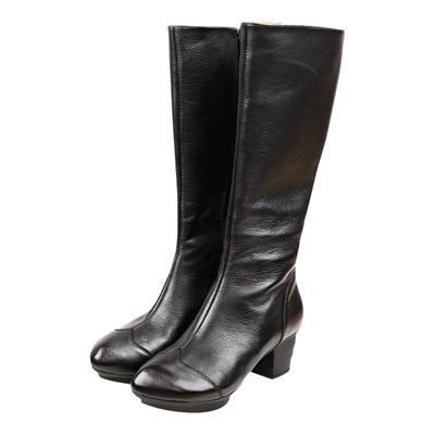 真皮黑色长靴秋冬新款长筒靴子