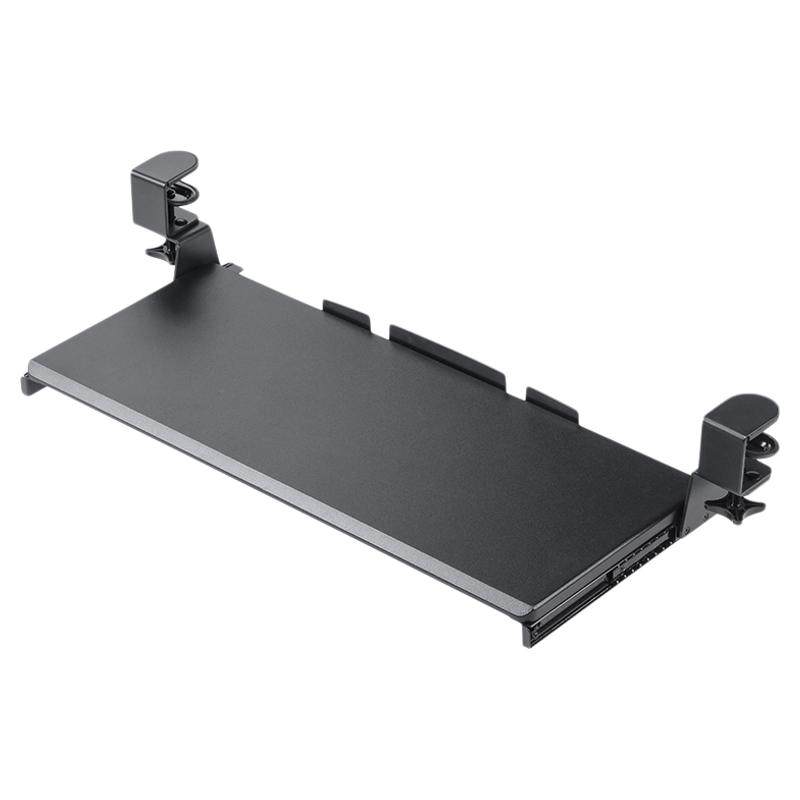 日本山业SANWA键盘托架抽屉架托免打孔安装桌面滑轨夹桌下支架鼠标键盘抽拉托盘收纳架子滑道转拐角桌面可用