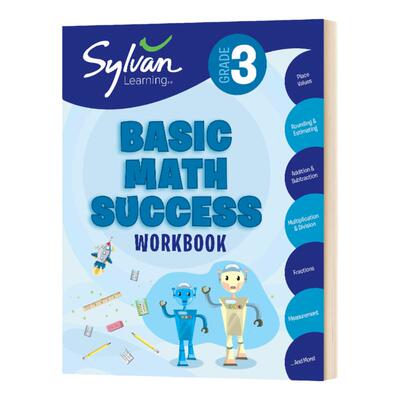 小学三年级数学提高技巧练习册 英文原版 3rd Grade Basic Math Success Workbook 英文版 Sylvan Learning 进口英语原版书籍