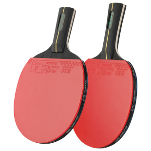 双鱼乒乓球拍麒麟木双面反胶高弹力胶皮横拍长柄学生初学者训练拍