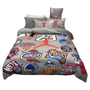 潮牌男生篮球主题个性男孩水洗棉宿舍床单被套单人床上三4四件套