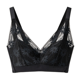 丝界里料桑蚕丝无钢圈聚拢无痕收副乳内衣女真丝蕾丝性感美背文胸