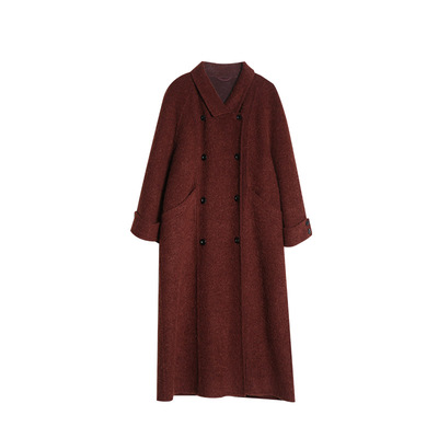 洛边高级质感秋冬毛呢大衣