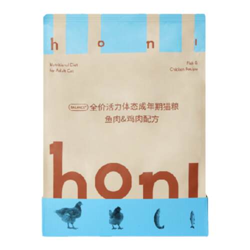 【美毛亮毛】honi全价活力体态冻干双拼猫粮深海鱼鸡天然无谷