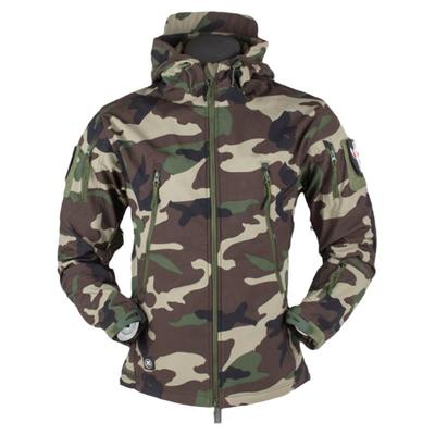 迷彩冲锋衣外套男防风防水户外战术连帽软壳衣大码春秋款工装夹克