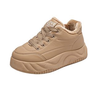 二棉鞋女款2025冬季新款加绒加厚底面包鞋保暖抗寒初中生运动板鞋