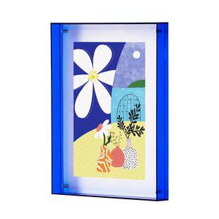 华鸿彩色亚克力画框透明相框摆台A4照片海报装裱框挂墙艺术墙