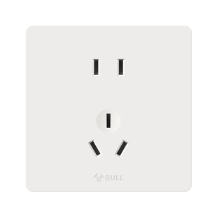 公牛开关插座面板暗装86型g12米绒白肤感奶油风五孔墙壁插座正品