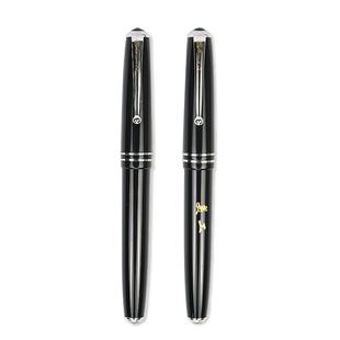 HERO英雄牌钢笔老式挤捏式吸墨弯尖美工钢笔旋转笔帽练字书法硬笔学生用翘尖教师用批改作业红墨水钢笔红笔