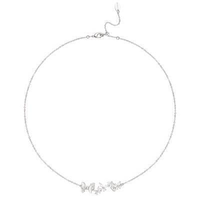 原创高级感镶钻白贝小蝴蝶项链