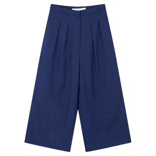 pushBUTTON25秋冬女士羊毛混纺直筒阔腿裤九分裤银泰百货 301604