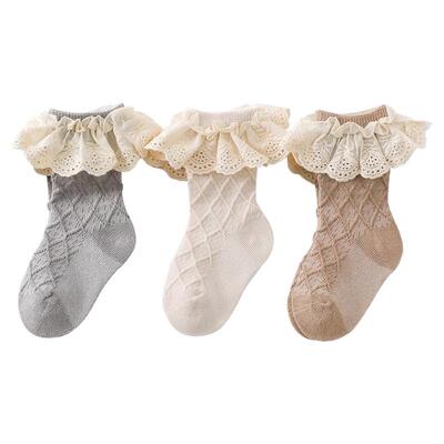 婴儿袜子夏薄款裙边宝宝网眼袜