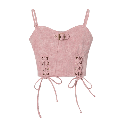 LACRAWFISH蜡染抽绳吊带背心