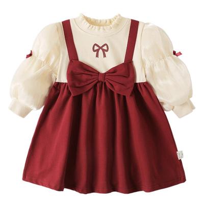 杰里贝比长袖礼服女童裙子