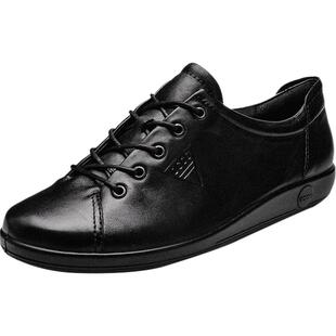 ECCO爱步女鞋2025秋季平底单鞋透气舒适小白鞋柔酷206503 206513