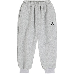 沫沫童装女童运动卫裤2025秋冬季新款儿童休闲加厚加绒裤子一体绒