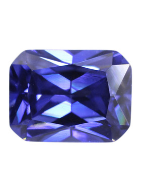 长方倒角坦桑色锆石裸石戒面 坦桑蓝人造合成宝石坦桑锆戒指主石