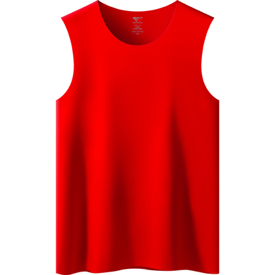 七匹狼德绒保暖背心男本命年红色