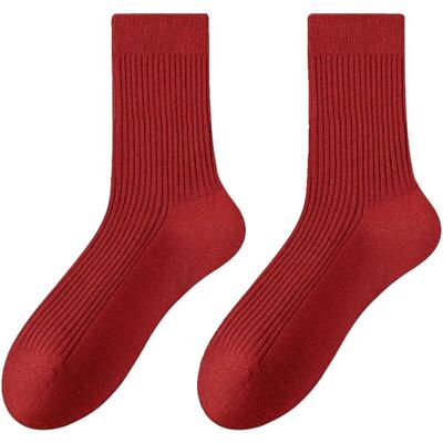 结婚一对属蛇年礼物大红色中筒袜