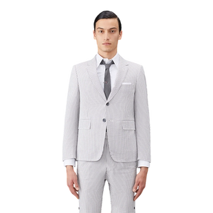 [6期免息][典彩系列]THOM BROWNE 男士泡泡纱西服上衣外套