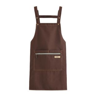 时尚帆布拉链兜可定制logo防油透气防污餐饮工作服家用厨房女做饭