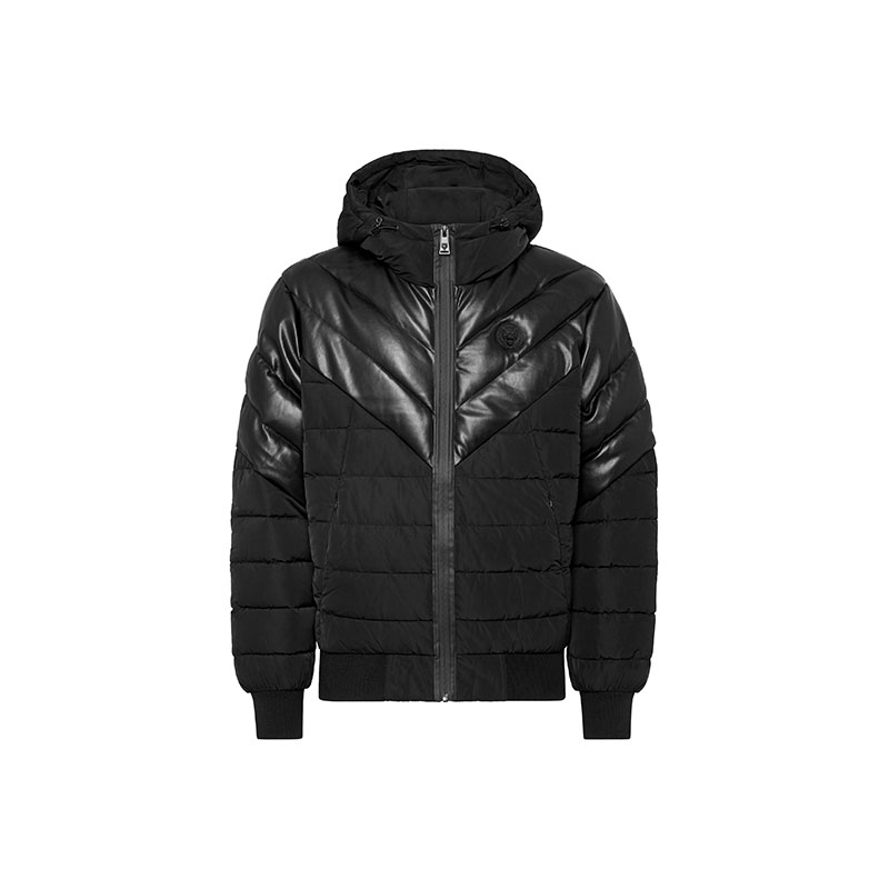 PLEIN SPORT 男士经典Tiger拼接连帽夹克