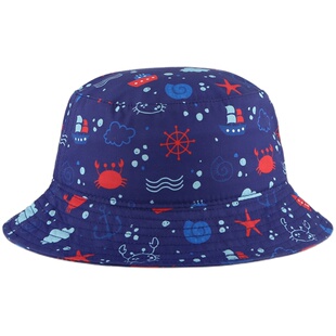 【时尚】lackpard儿童渔夫帽女防晒帽子男遮脸防紫外线卡通遮阳帽