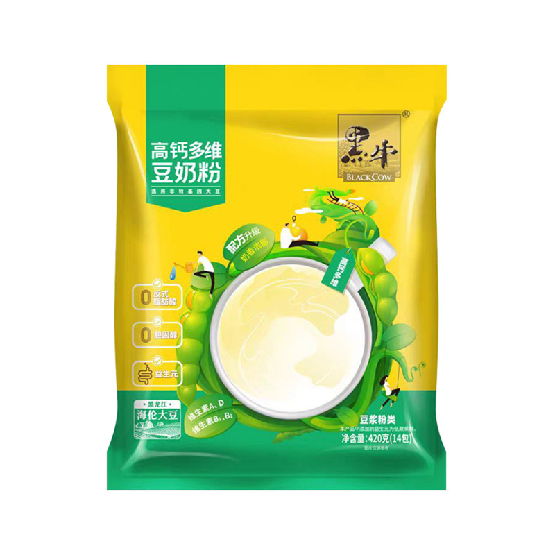黑牛红枣高钙豆奶粉420g加钙多维豆奶速溶代餐粉营养膳食冲调饮品