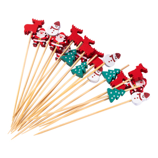一次性冰糖葫芦专用圣诞款签子水果卡通签节日限定可爱迷你小串签