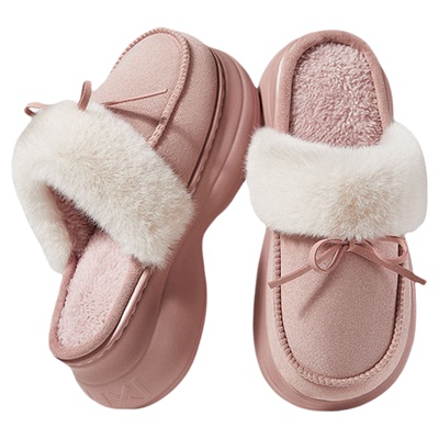 朴西毛毛鞋冬季保暖增高包头拖女