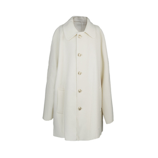 COOLLINE林子熙 唯有暗香来 温柔优雅100全羊毛白色大衣外套