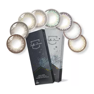 【丹宁系列】晶硕美瞳三明治日抛亚裔轻混血彩色近视隐形眼镜10片