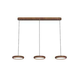 箭牌胡桃木色餐厅灯中古风氛围感餐桌饭厅吧台吊灯全光谱护眼灯具