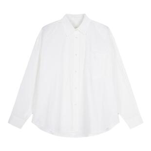 JNBY/江南布衣春季女装衬衫宽松翻领高密府绸通勤宽松长袖衬衣