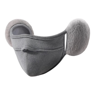 毛绒耳罩秋冬季保暖口罩防寒护耳二合一耳套骑行防风面罩耳暖一体