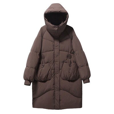 特大码羽绒服女中长款冬装200斤