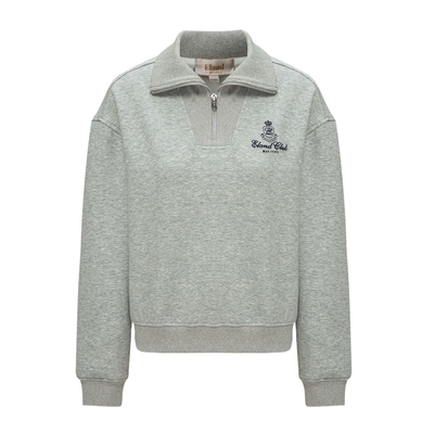 ELAND宽松翻领立领棉感长袖卫衣