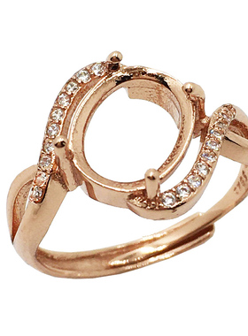 S925纯银戒指空托开口银饰镶嵌女